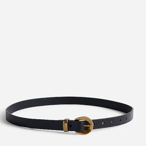 Madewell Chunky Buckle Skinny Leather Belt - True Black - Medium